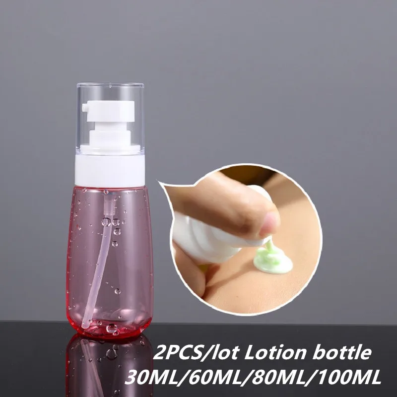 

2PCS/lot Empty Lotion Bottles 30ML/60ML/80ML/100ML Portable Cosmetic Containers refillable travel bottles