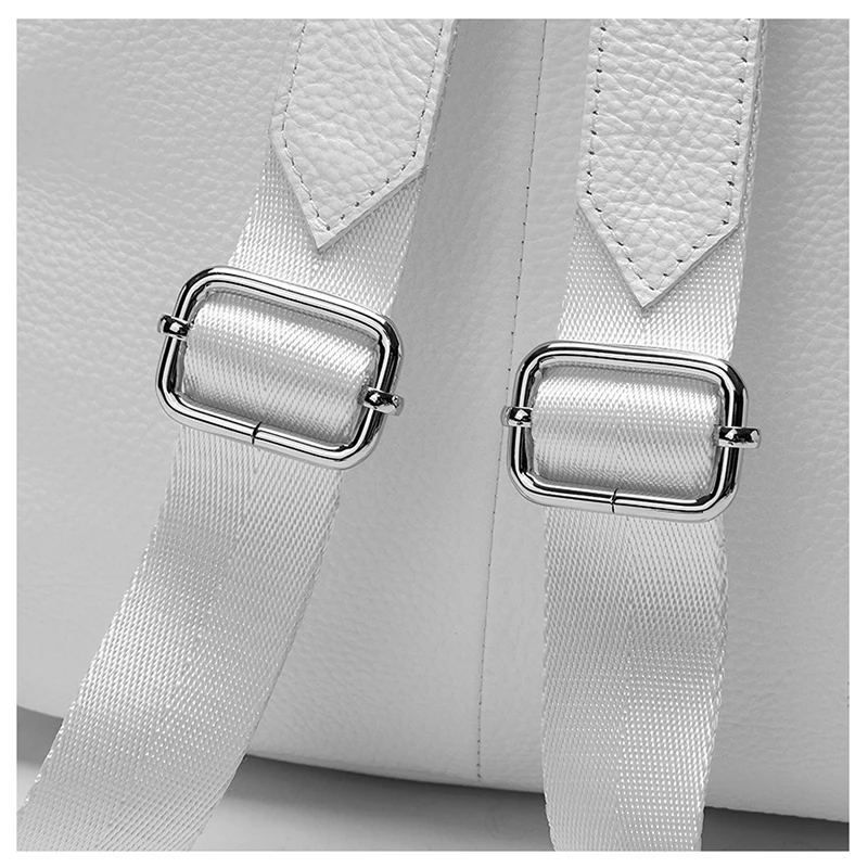 ZENCY 100% Genuine Cow Leather Silver Accessories Women's Backpacks Ladies Girl Cowhide Female School Book Backpack Rucksack fashionable travel backpacks