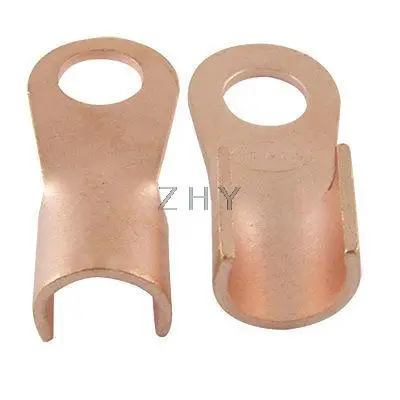 

10 Pcs 200A Cable Connector Lugs Ring Tongue Copper Passing Through Terminals