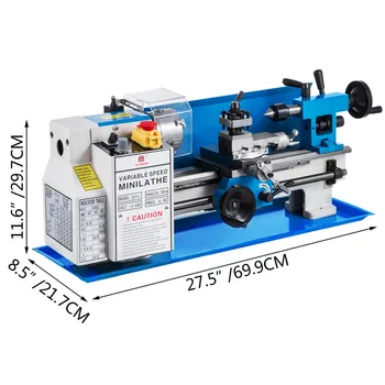 

Vevor 7x12 Precision Bench Top Mini Metal Milling Lathe Variable Speed 50-2500 RPM Nylon Gear with A Movable Lamp