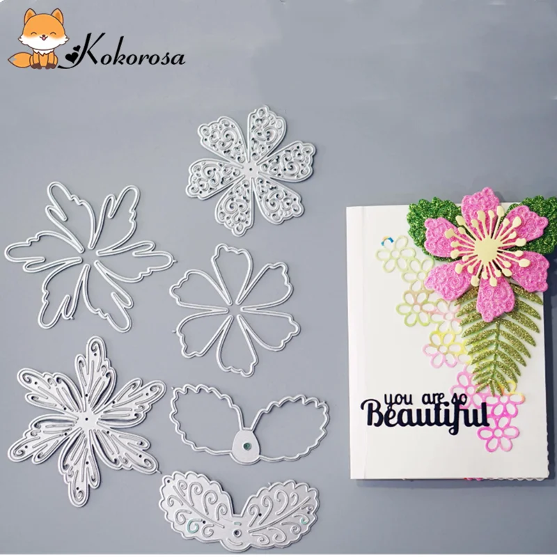 

Kokorosa Cutting Dies Metal Dies Leaves and Flower Set Die Scrapbooking Album Card Making Embossing Stencil Decor Diecuts