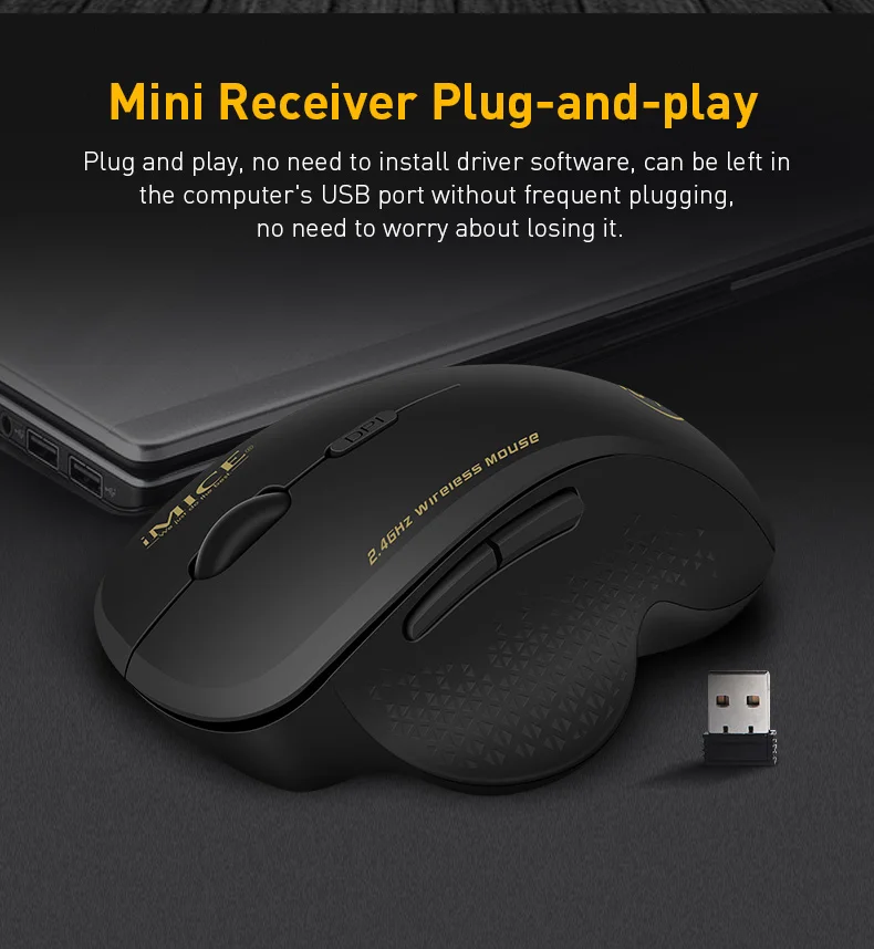 Wireless Mouse Gamer Computer Mouse Ergonomic Wireless USB Receiver Mouse 6 buttons Mause 1600 DPI Gaming Mice For PC Laptop