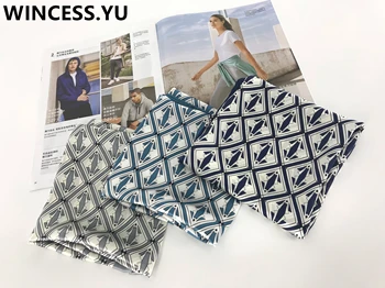 

70*70 Small Squares Decorative Head satin Scarf Print Kerchief Neck Wrap Foulard chiffon hijab pashmina bandana women бандана