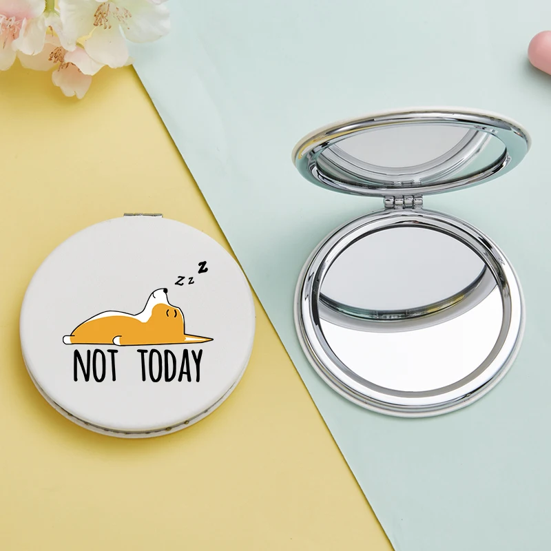 Personality Portable Folding Double Mirror Girls Pocket Mirror Mini Makeup Mirrors Cosmetics Tool espejos 3