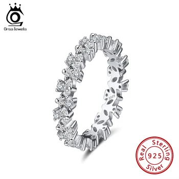 ORSA JEWELS 925 Sterling Silver Ring Love Zirconia Ring For Women Wedding Rings Original Fine Jewelry Hot Sale 2021 SR252