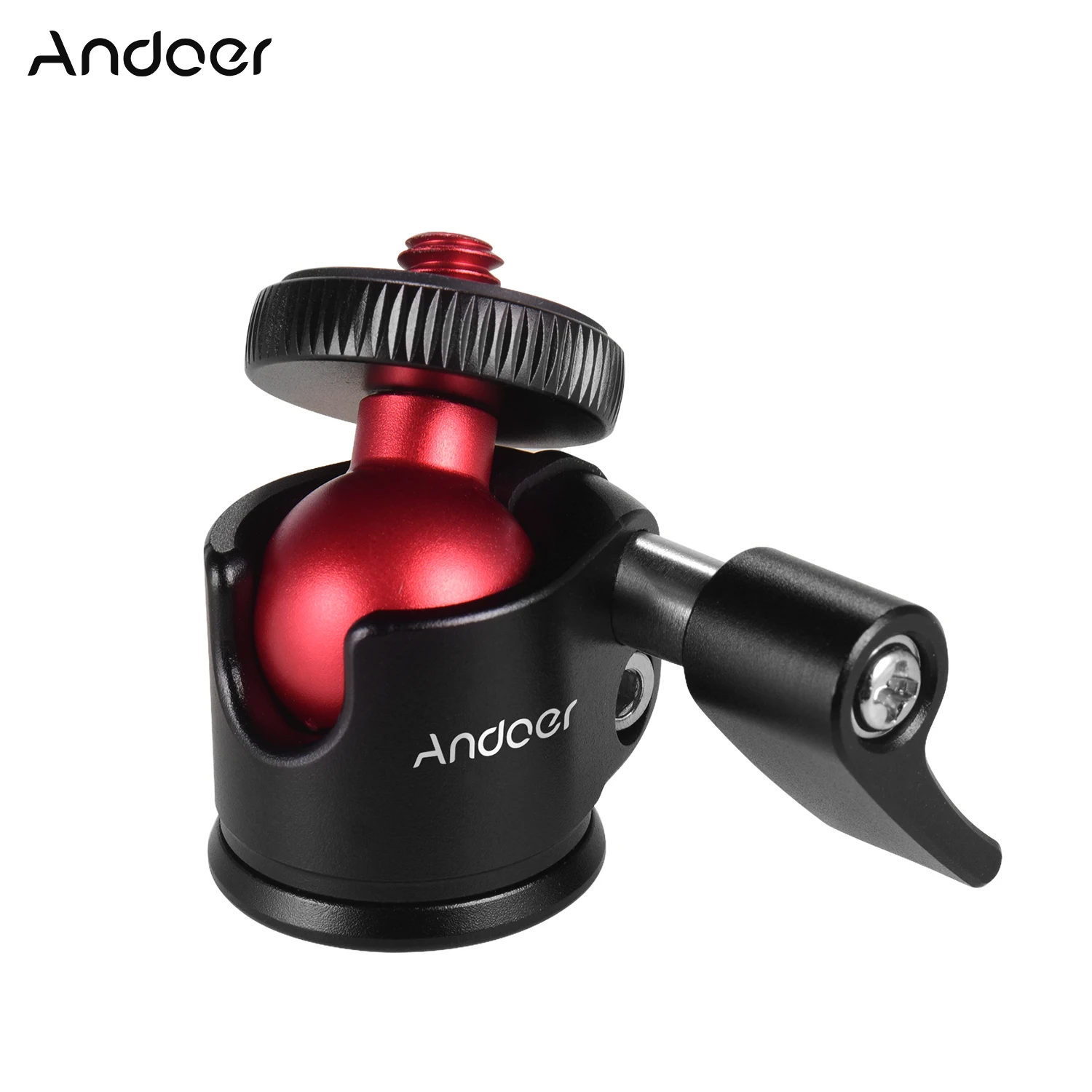 Andoer мини шаровая Головка для штатива-трипода из 360 градусов поворотный для DSLR Камера с 1/4in винт большое совместимая сo штативом, selfie stick