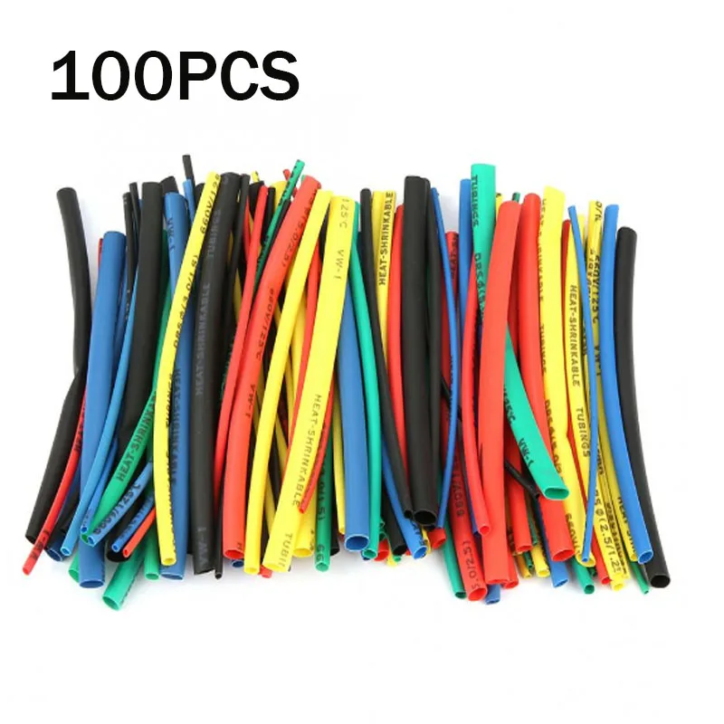 

100Pcs Heat shrink tube kit Insulation Sleeving Polyolefin Shrinking Assorted Heat Shrink Tubing Wire Cable