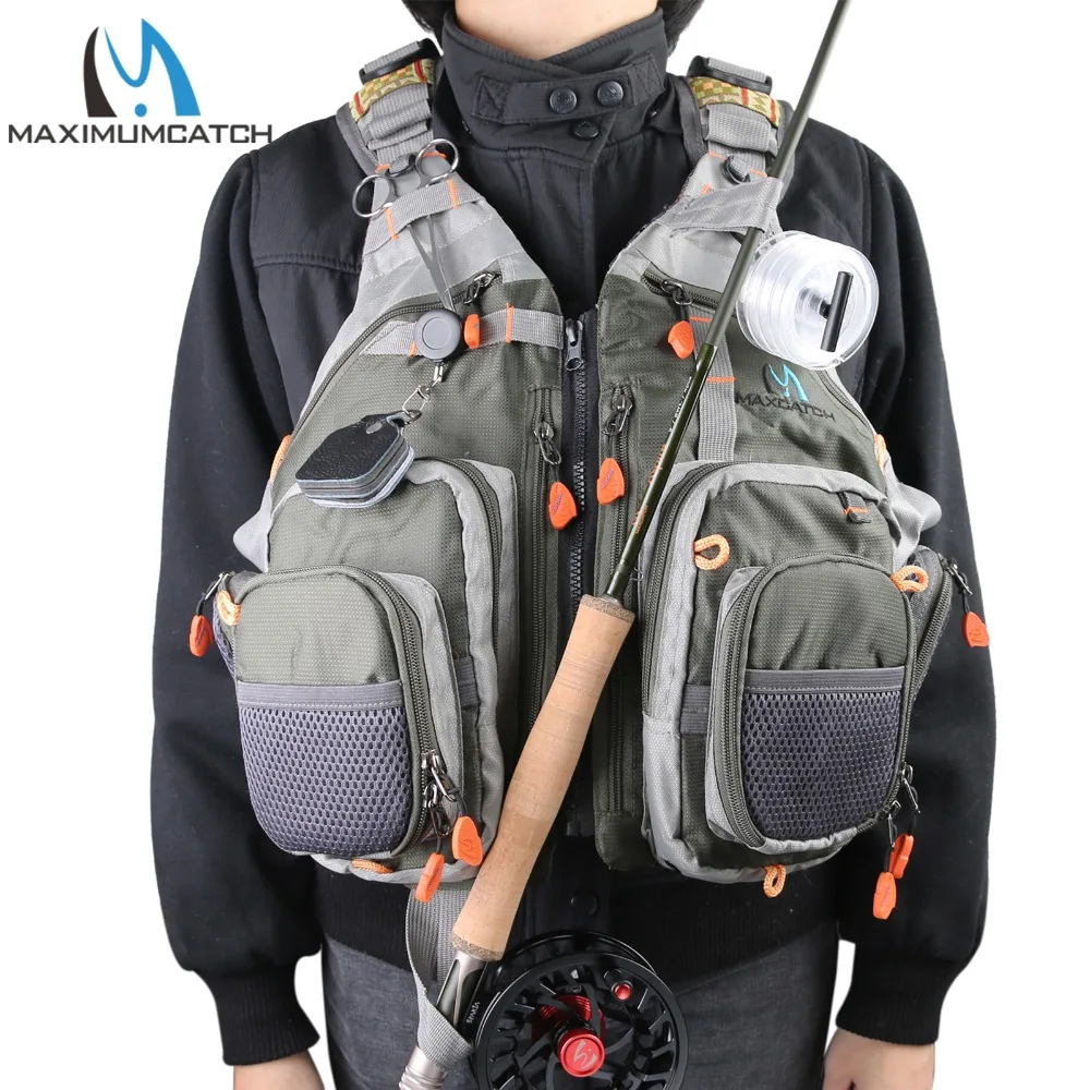 Maximumcatch рыболовный жилет с многофункциональными карманами, регулируемый размер, сетчатый рыболовный рюкзак, рыболовная куртка