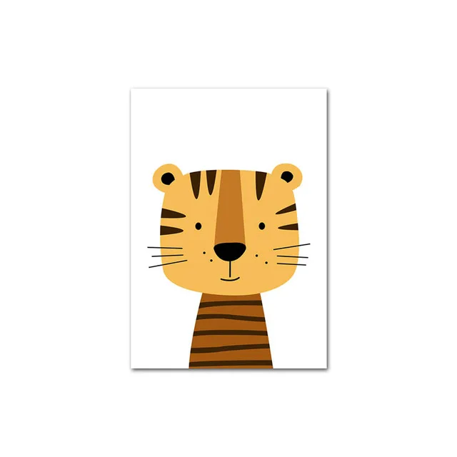 Tiger Cartoon Animal Canvas Child Poster Wild Free Nursery Quotes Wall Art  Print Painting Decorative Picture Baby Kid Room Decor - Painting &  Calligraphy - AliExpress