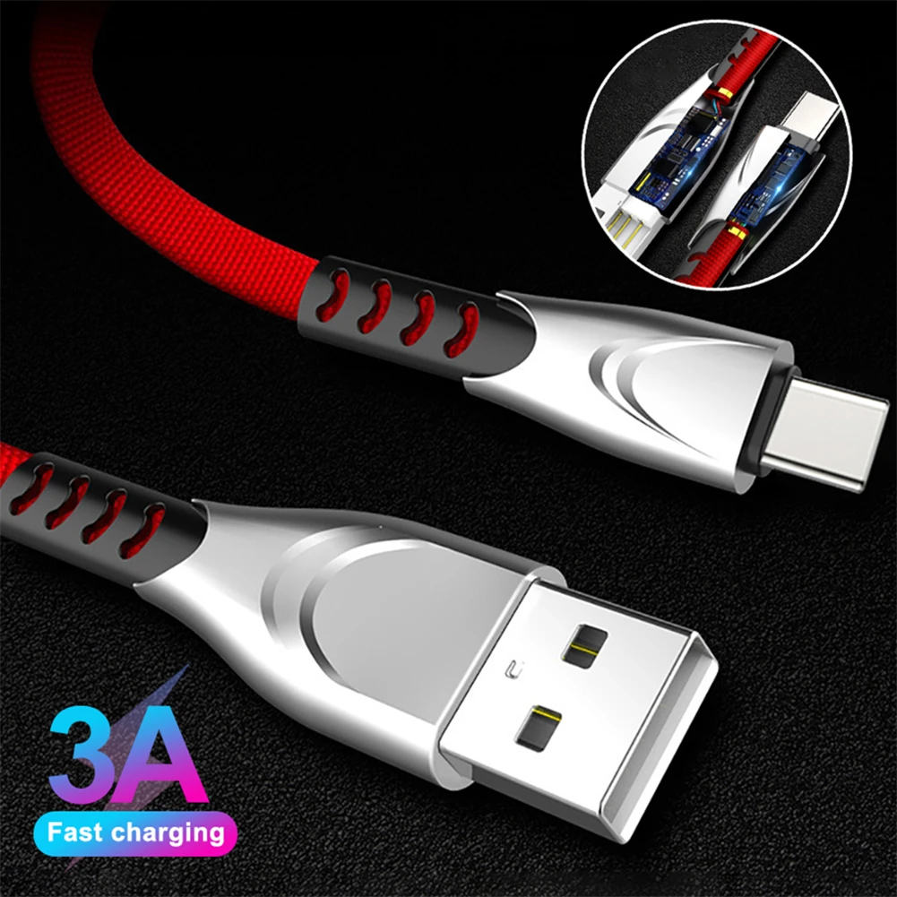Jetjoy 3A usb type C зарядное устройство Синхронизация Дата-кабель для быстрой передачи данных Зарядка для samsung huawei Xiaomi телефон Плетеный алюминиевый сплав зарядный кабель