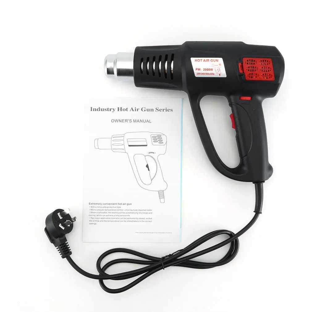 

2000W Electric Industrial Hot Heat Air Gun Tool Temperature Adjustable Heat Blower Shrink Paint Stripper Thermal Power tool