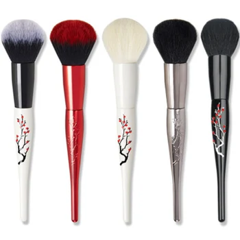 

Plum Patterned Makeup Brushs Plastic Handle Synthetic Makeup Brus for Blending Foundation Powder NShopping