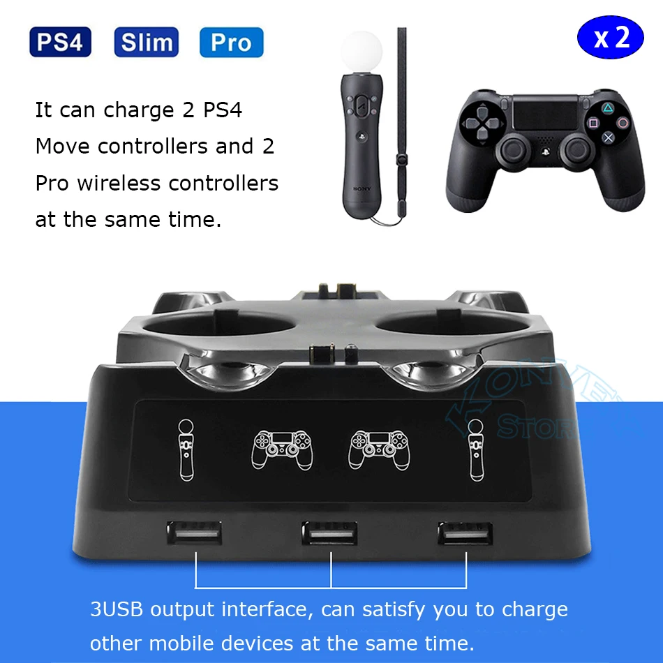 Новинка PS4 PS Move VR PSVR Джойстик Геймпад зарядное устройство Подставка контроллер