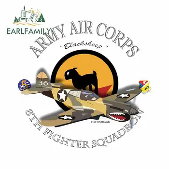 

EARLFAMILY 13cm x 12.7cm for 8th Fighter Squadron Car Stickers Windows VAN Trunk Decal Cartoon Bumper Refrigerator Decoration