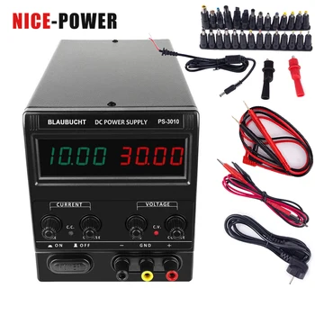 

More Bigger Laboratory Power Supply 30V 10A 4 Digits Display Lab DC Power Supply Adjustable Voltage Regulator Input 110V 220V