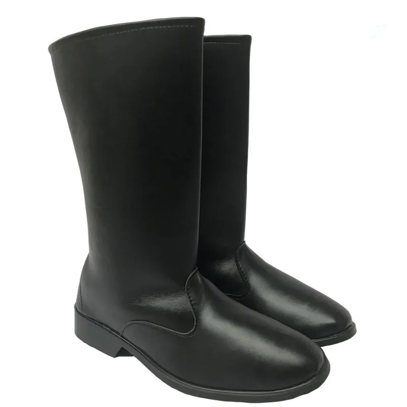 

PU leather black high soldier cosplay boots for men school Etiquette team stage performance shoes officer boots
