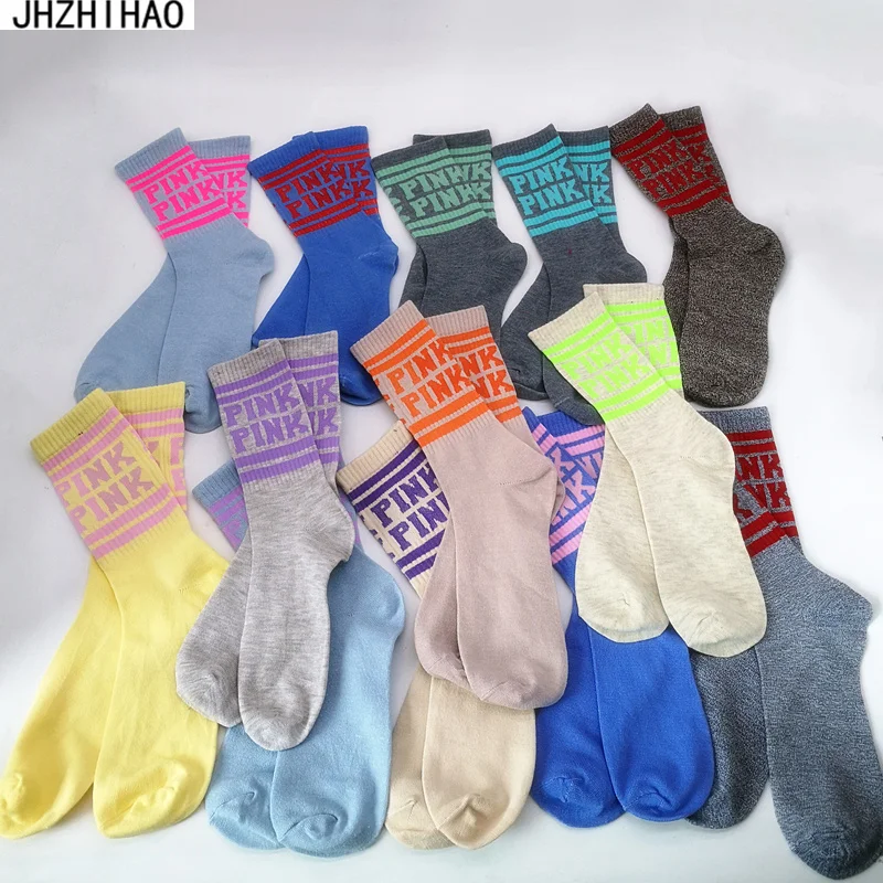 Calcetines/женские носки с буквенным принтом Harajuku 3 пара/лот, винтажные, Skarpetki Damskie, уличная одежда, забавные носки Calcetines, мягкие носки Sokken