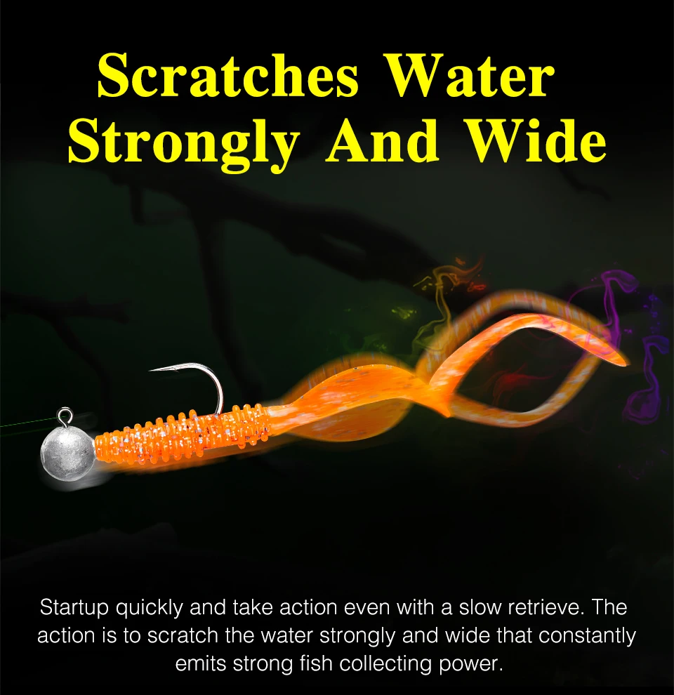TSURINOYA 63mm 0,7g 40 stücke Licht Spiel Weichen Köder Angeln Köder BOUNDEN Künstliche Silikon Wurm Ajing Bass Pike swimbaits – Detail 9