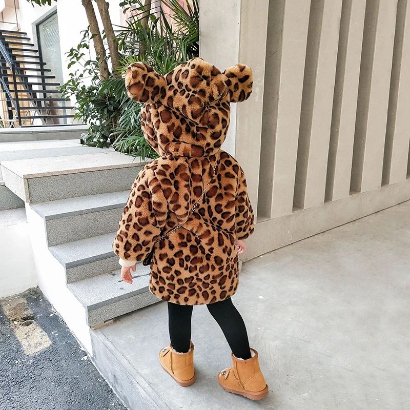 

Children Leopard Print Faux Fur Winter Clothing 2019 Boys and Girls Leopard Jackets Toddler Girls Faux Fur Outerwear Kids Coats