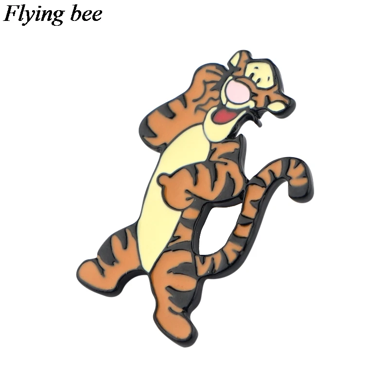 Flyingbee Тигр креативные значки Мультяшные металлические булавки для женщин и мужчин булавка для рюкзака персональная детская булавка очаровательное ювелирное изделие X0607
