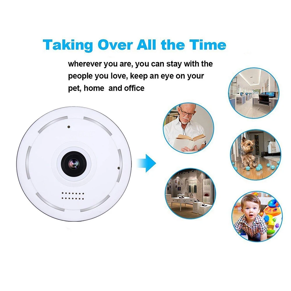 HONTUSEC 360 IP камера 1.3MP рыбий глаз панорамный 960P WIFI CCTV 3D VR видео Micro SD карта Аудио