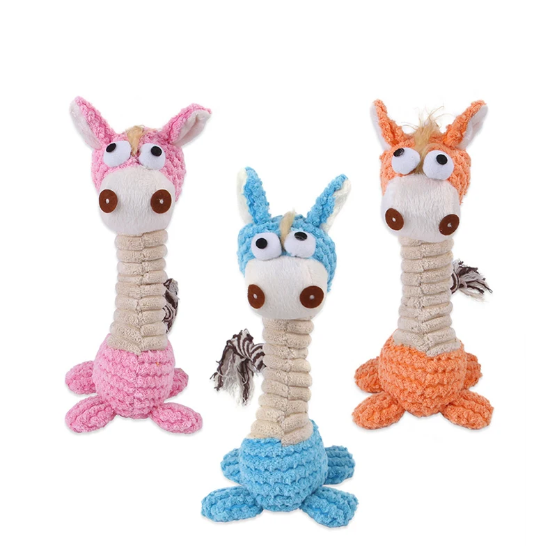Creativo de peluche de felpa perro interactivo juguetes mascotas acompañar masticar morder juguete perros divertidos accesorios