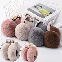 Складные Наушники для женщин и девочек; плюшевые теплые наушники; милые наушники для волос