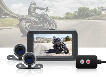 

Full HD 1080P+720P Front Rear View camera MT22 Motorcycle DVR Dash Cam Motorcycle Video Black Recorder Camera Box