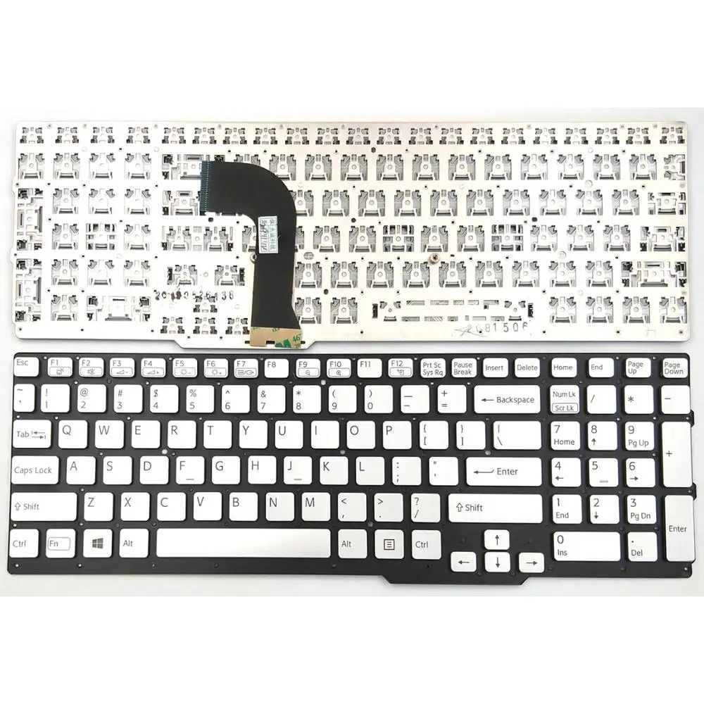 Клавиатура для ноутбука Sony VAIO серебристая SVS15 SVS15113FXB SVS15113FXS SVS15115FGB SVS15115FHB SVS15115FNB