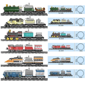 

City Electric Power Technic Train Model Building Blocks Bricks with Circle Train Track Toys for Children Boys Birthday Gifts