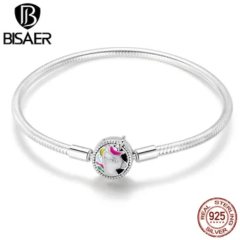 

New Arrival Fashion Bracelets & Bangles For Women 925 Sterling Silver Colorful Enamel Licorne joyas de plata 925 jewelry HSB083