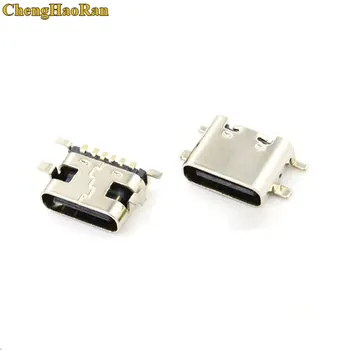 

ChengHaoRan 1pcs MICRO USB JACK 3.1 Type-C 6pin SMD4 Female Connector For Mobile Phone Charging port Socket