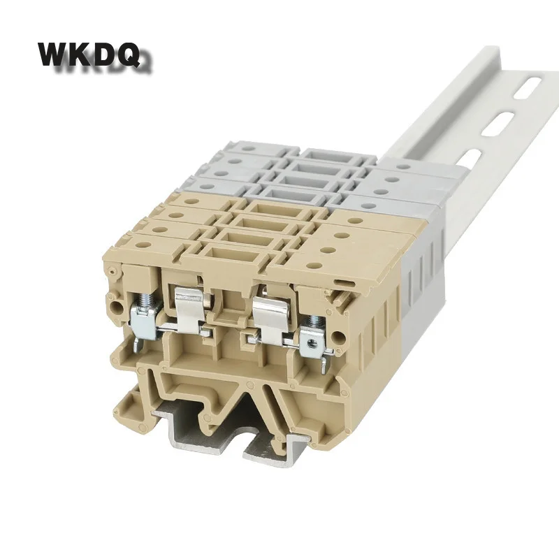 ASK 1EN Fuse Termin Connector 4mm SAK Type Screw Connection Electric Wire Cable Connect Din Rail Terminal Block 10Pcs wire connectors din rail terminal block