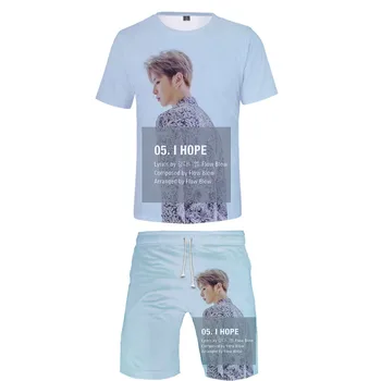 

Kang Daniel 2019 summer two piece set comfy casual KPOP shot sleeve tshirt + beach shorts men's streetwear sports shorts set