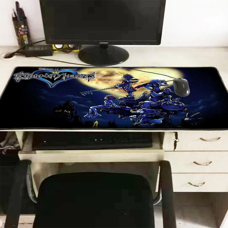  Large Anime Mouse Pad Gamer Mousepad Rubber Gaming Desk Mat with Locking Edge for Kingdom Hearts Fo