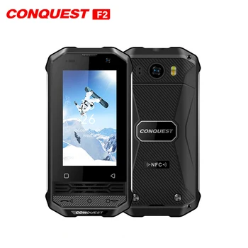 Перейти на Алиэкспресс и купить CONQUEST F2 Mini IP68 водонепроницаемый прочный мобильный телефон Android 8,1 3 ГБ + 32 Гб 13 МП четырехъядерный celular Fingerprint NFC Смартфон
