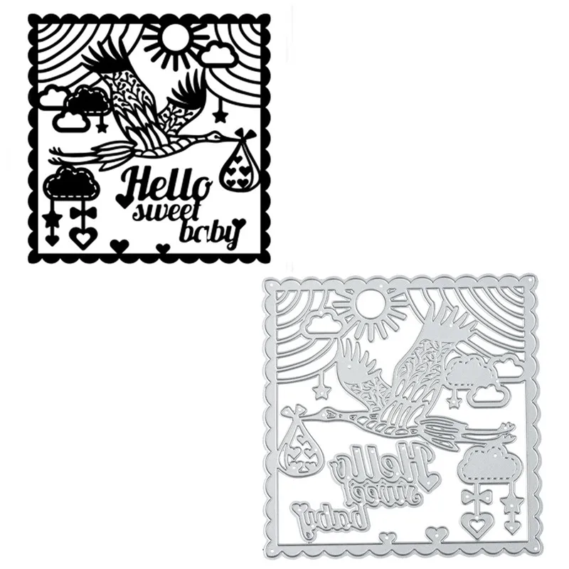 

GJCrafts Sweet Baby Dies Background Metal Cutting Dies for Card Making Scrapbooking Embossing Cut Craft Frame Dies Christmas