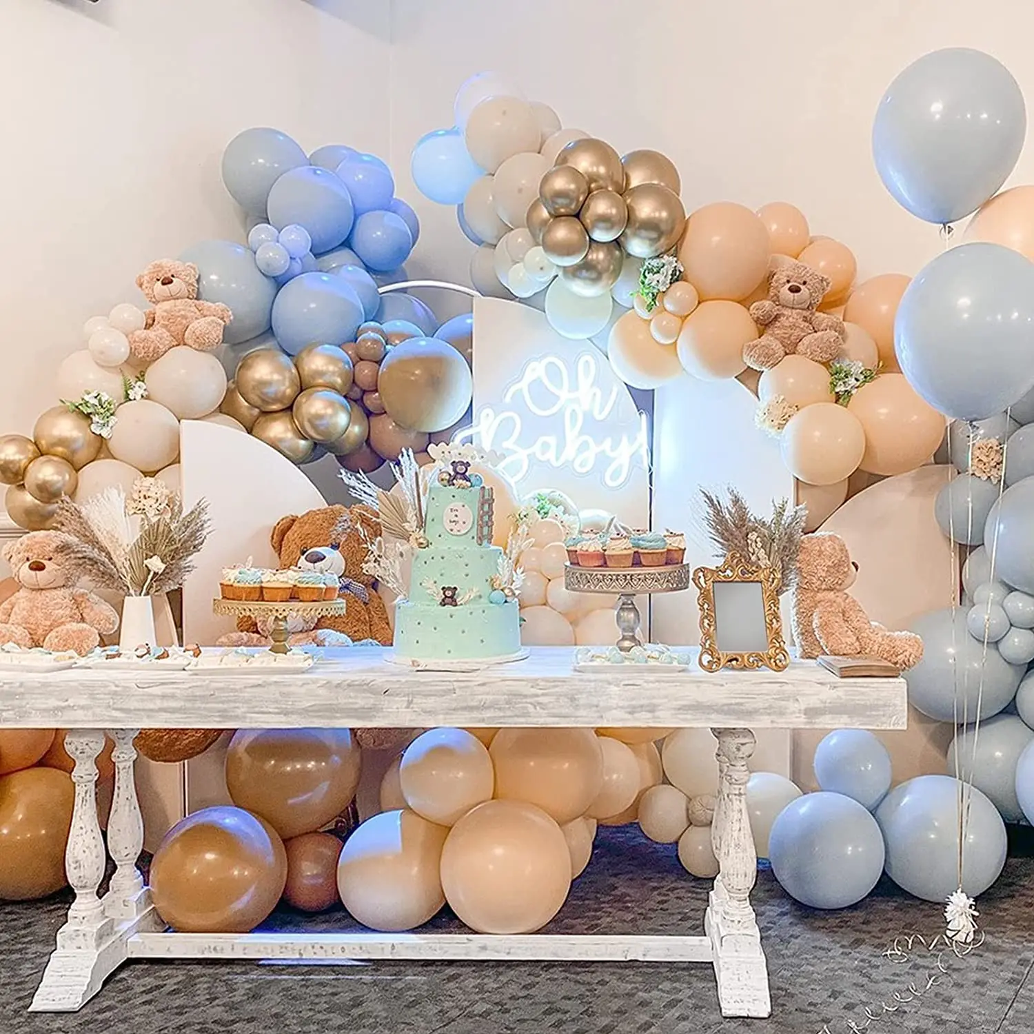 

1 Set Blue Brown Balloons Arch Nude Gold Baby Shower Jungle Gender Reveal Boy Girl Birthday Wedding Party Decoration Supplies