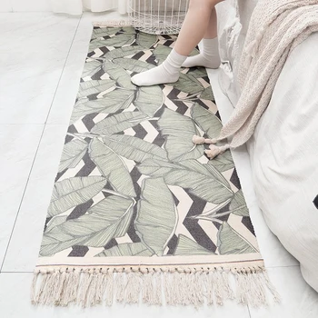 

Cotton Carpet Banana Forest Sofa Decorative Mat Carpet Nordic Style Multi Size Kitchen Decoration Bedroom Floor Dining Room