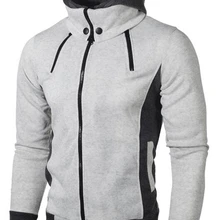 Мужские куртки на молнии, осенне-зимние повседневные флисовые пальто, куртка-бомбер, шарф, воротник, модная мужская верхняя одежда с капюшоном, Приталенная толстовка