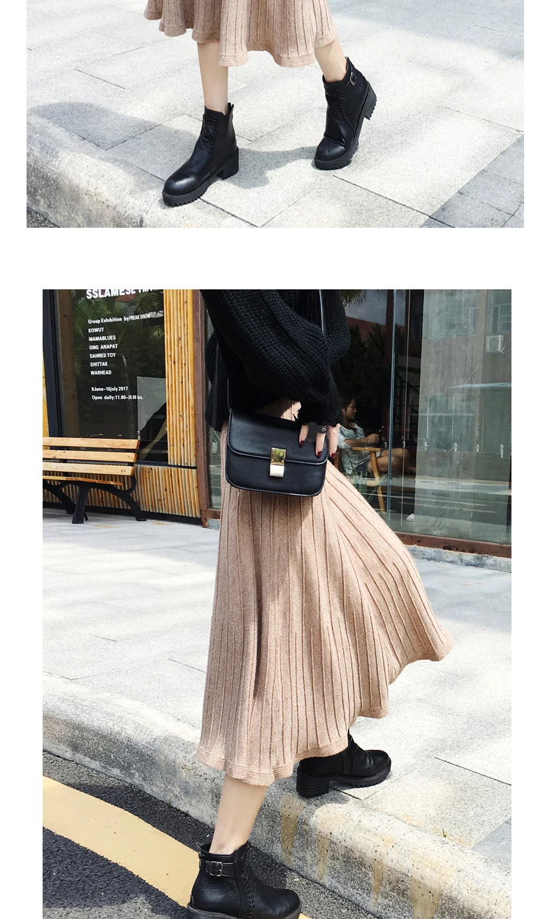 DANJEANER/осенне-зимние длинные трикотажные юбки для женщин в Корейском стиле, модные, серебристые, с люрексом, сверкающие юбки трапециевидной формы с высокой талией, плиссированные юбки