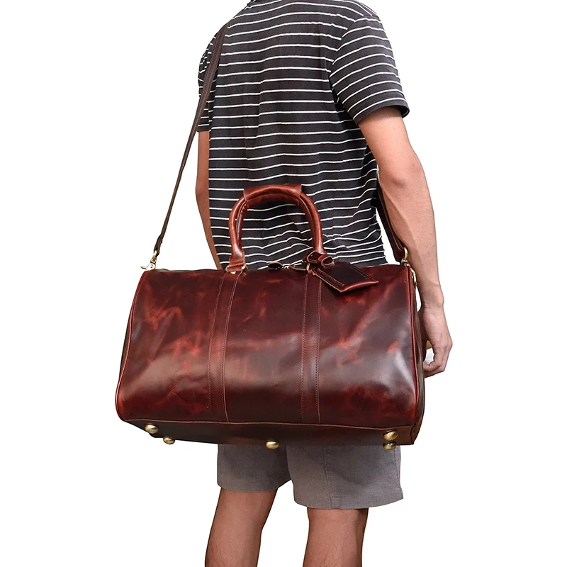 Luufan Высокая мода 45 см кожаная дорожная сумка для мужчин и женщин Винтажная дорожная сумка для 17 дюймов ноутбука кожаная сумка для мужчин и женщин