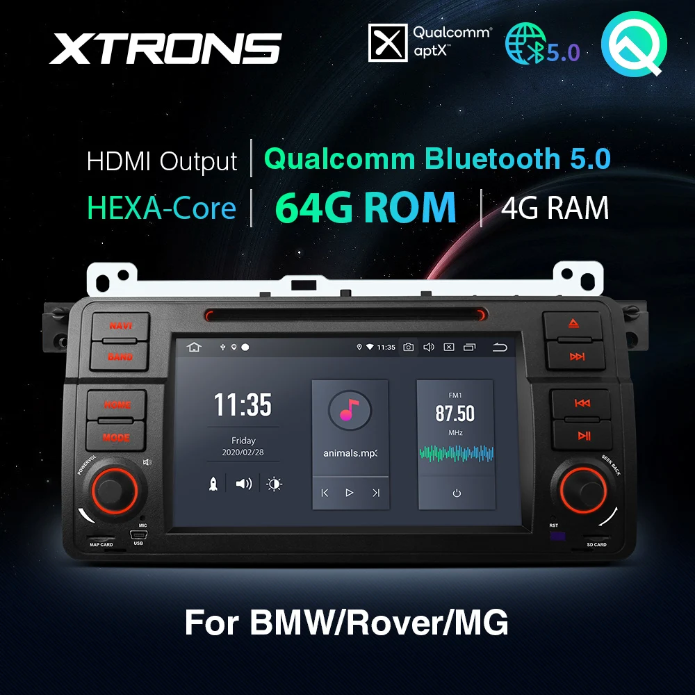 XTRONS PX6 Android 10 0 Qualcomm Bluetooth 5 AptX автомобильный стерео DVD радио плеер GPS для BMW E46 Sedan M3 Rover