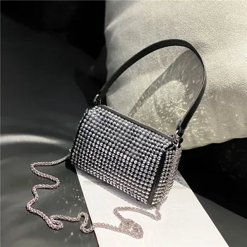 

Women Diamonds Bag Rhinestone Shoulder Bags Ladies Purse Handbags Evening Crossbody Bags Black Birthday Gift Women