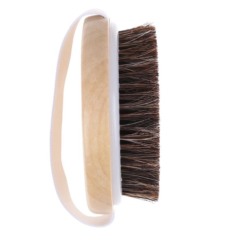 1PCS Body Massage Brush Cellulite Shower Exfoliation Hot Wood Natural Horse Hair Bath Body Brush Dry Skin Brushing