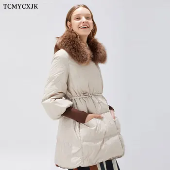 

High-quality Parka Jacket Down Jackets Women's Mid-length 2020 Winter New Real fox fur collar Temperament Thick Warm Parker Coat