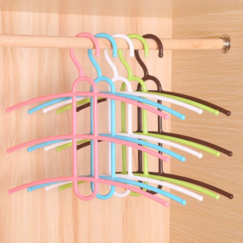 

3 Layers Fish bone Shaped Plastic Cloth Hanger Hook Clothes Holder Space Saver Non-slip Hangers Drying Rack Clothing Organizer