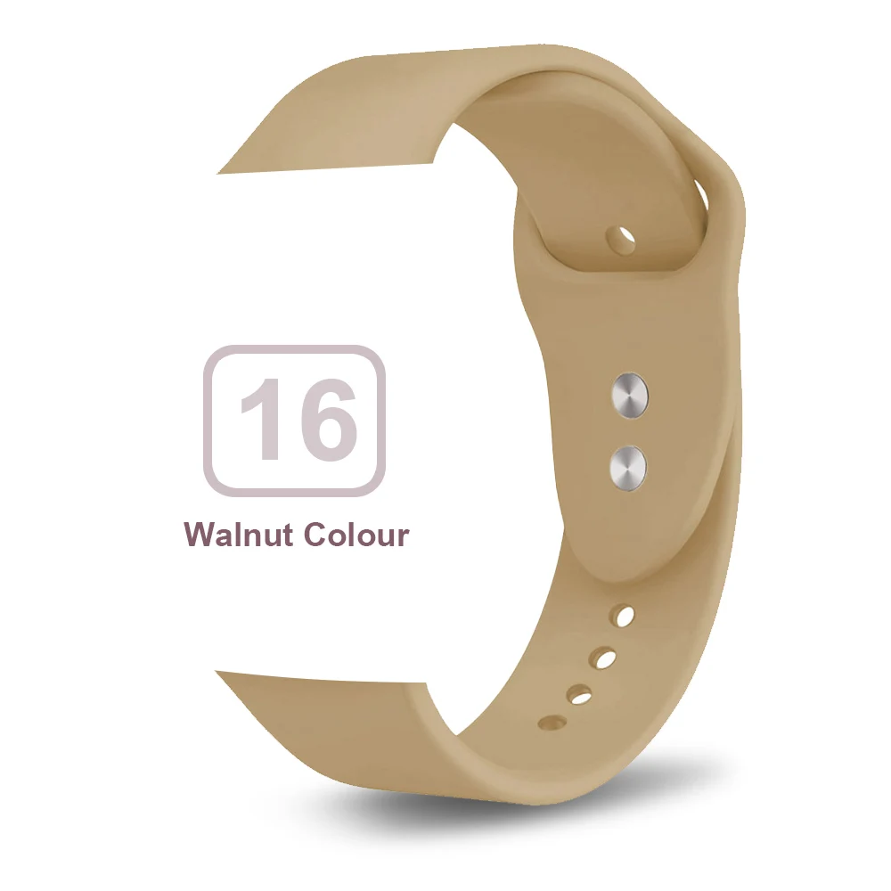 walnut Силиконовый ремешок для Apple Watch 38 мм 42 мм iwatch 5 ремешок 44 мм 40 мм спортивный браслет резиновый ремешок для iwatch 4 3 2 1 - Цвет ремешка: walnut