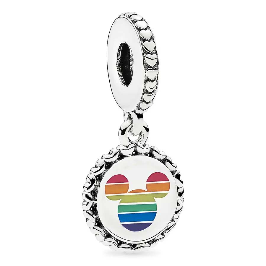 

Fit Original Pandora Charms Bracelet 925 Sterling Silver Mickey Rainbow Charm Beads DIY Jewelry