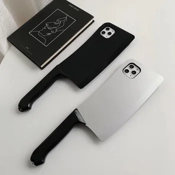 

3D Stereo Kitchen knife Phone Cases For iPhone 11 Case SE 11Pro Max Xs Max 7 8 Plus Funny Kitchen Knife Shape Pattern Soft Cover